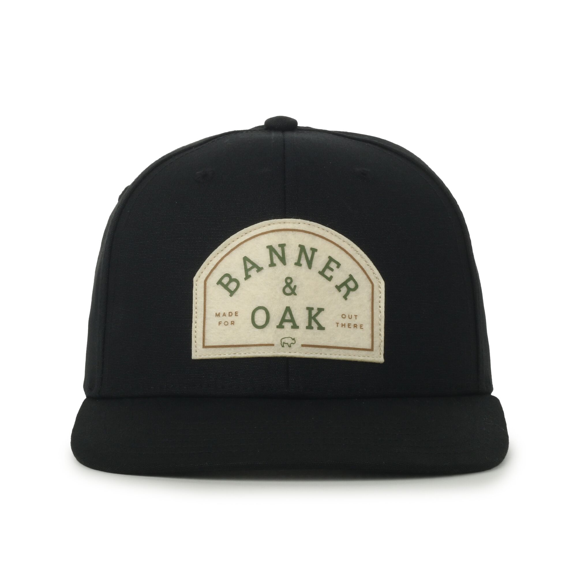 Banner & Oak Whitaker Black Cap Organic Cotton Twill Structured, Mid Profile